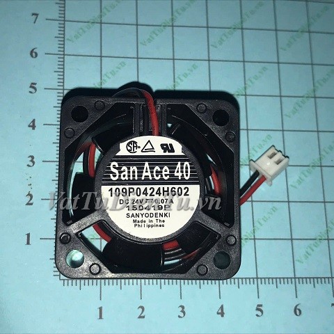 109P0424H602 Quạt tản nhiệt 24V 0.07A 40x40x20mm SANYO 2 dây đầu cắm A1