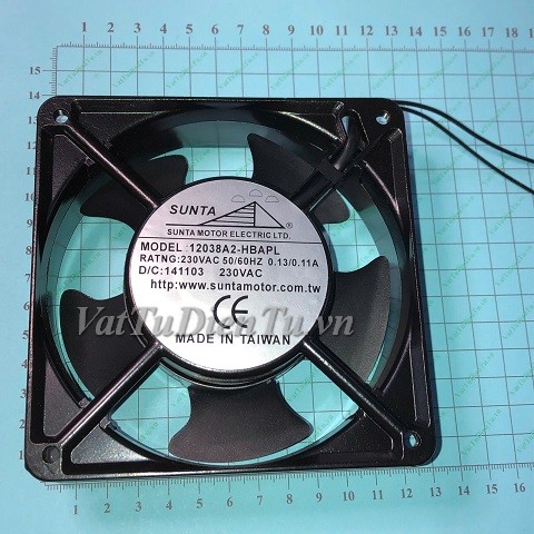 12038A2-HBAPL Quạt tản nhiệt 220V 0.11A 120x120x38mm SUNTA 2 dây