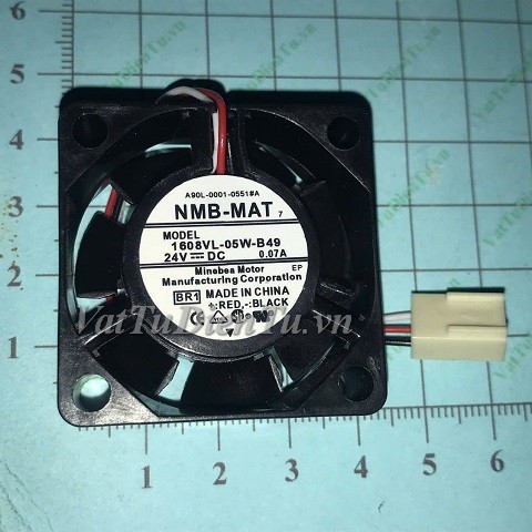 1608VL-05W-B49 Quạt tản nhiệt 24V 0.07A 40x40x15mm NMB 3 dây đầu cắm B2
