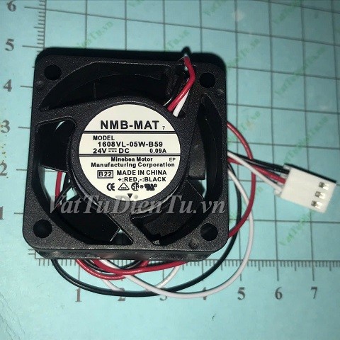 1608VL-05W-B59 Quạt tản nhiệt 24V 0.09A 40x40x20mm NMB 3 dây đầu cắm B2