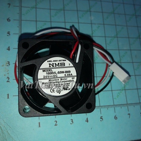 1608VL-S5W-B69 Quạt tản nhiệt 24V 0.09A 40x40x20mm NMB 3 dây đầu cắm B2