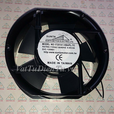 17251A1-HBAPL-TC Quạt tản nhiệt 115V 0.6A 172x150x51mm SUNTA 2 dây