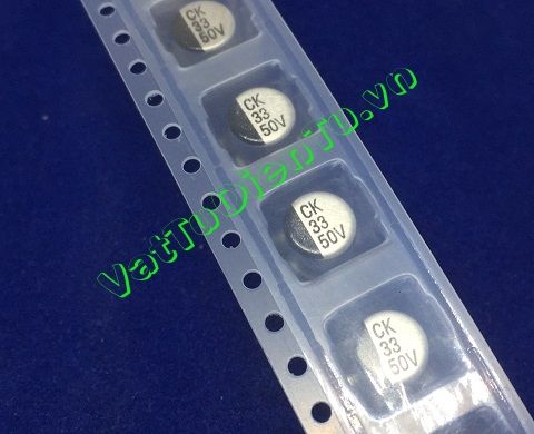 Tụ nhôm dán 33UF 50V 33UF50V33UF SMD 6.3x7.7MM