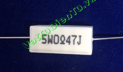 Điện trở 0.47R 5W 0.47R5W0.47R SQP 5% trở sứ hình chữ nhật