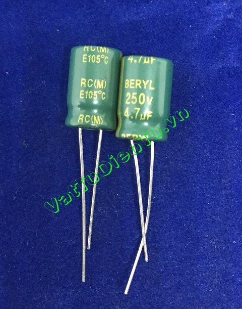 Tụ hóa 4.7UF 250V 4.7UF250V4.7UF 8X12MM