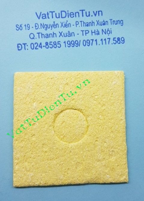 Bọt biển lau đầu mỏ hàn 6x6 cm loại mỏng