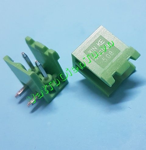 2EDG5.08-2P Connector Cầu đấu 2 chân xanh cong 5.08mm (CON 2 cong)