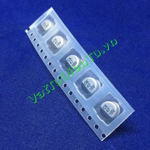 Tụ nhôm dán 47uF 16V 47uF16V47UF 6.3x5.4mm