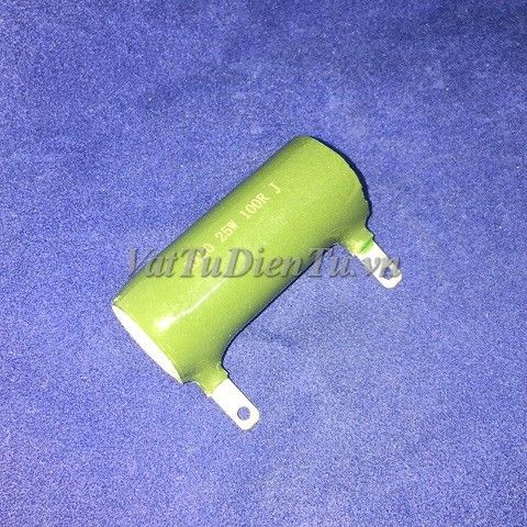 RX20-25W-100R-J RX20-25W100RJ Điện trở sứ xanh 100R 25W 100R L51xD21xd12mm (điện trở phanh, điện trở hãm ZG11)