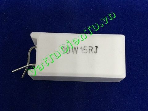RX27-10W-15RJ Điện trở 15R 10W 15RJ 5%, điện trở sứ hình chữ nhật dọc