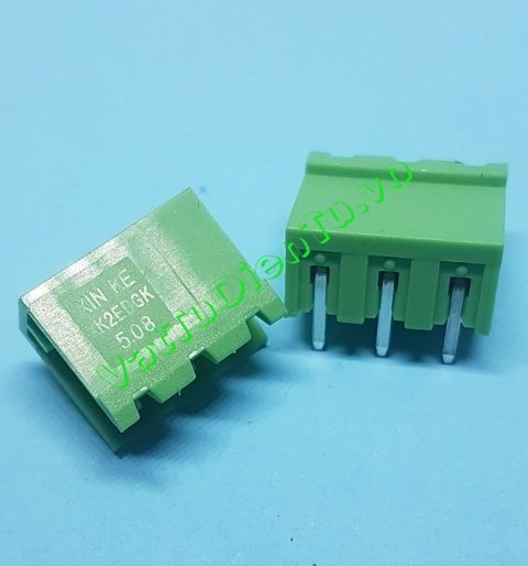 2EDG5.08-3P Connector Cầu đấu 3 chân xanh cong 5.08mm (CON 3 cong)
