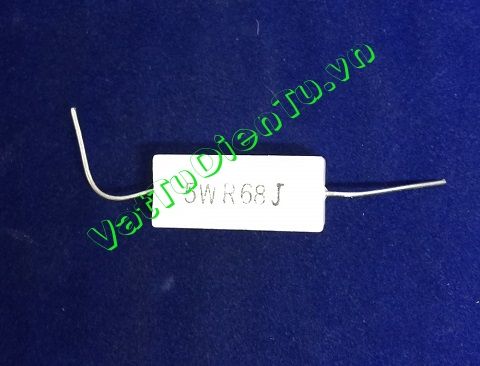 RX27-5W-R68J Điện trở 0.68R 5W 0.68R (0R68 5W 0R68) 5%, điện trở sứ hình chữ nhật nằm ngang