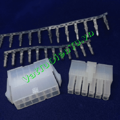 5557 5559 12P Connector 12P 2x6P 4.2mm cả bộ đực+cái+chân cắm sắt (terminal), đầu cắm 12 chân, Jack 12 chân, giắc 12 chân
