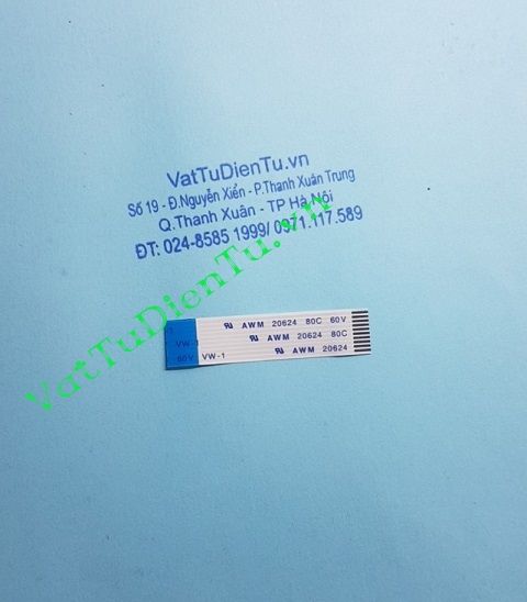 AWM 20624 80C 60V VW-1 Cáp dẹt FFC 10 sợi P1mm dài 50mm khác mặt