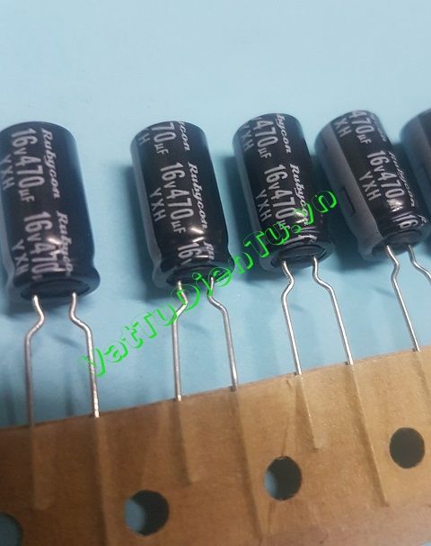 Tụ hóa 470uF 16V 470uF16V470uF RUBYCON YXA 8x16mm