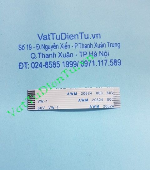 AWM 20624 80C 60V VW-1 Cáp dẹt FFC 10 sợi P1mm dài 50mm cùng mặt