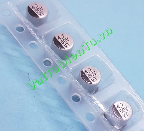 4.7UF50VSMD4X54 Tụ nhôm dán 4.7uF 50V 4.7UF50V4.7UF SMD 4x5.4MM