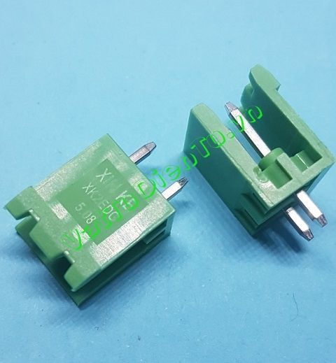 2EDG5.08-2P Connector Cầu đấu 2 chân xanh thẳng 5.08mm (CON 2 thẳng)