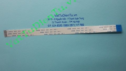 AWM 20624 80C 60V VW-1 Cáp dẹt FFC 10 sợi P1mm dài 180mm khác mặt