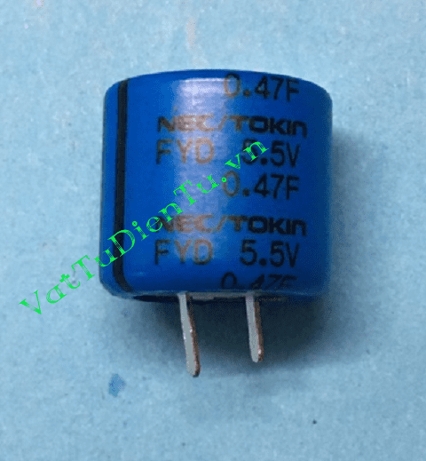 Tụ hóa 0.47F 5.5V 0.47F 474 (Siêu tụ), Super Capacitor, tụ pin, tụ NEC/TOKIN FYD 5.5V 0.47F.