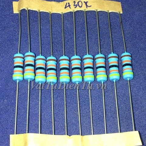 Điện trở 430K 1W 5 vạch sai số 1%