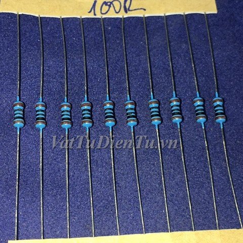 Điện trở 100R 0.25W 100R0.25W100R 1/4W 1%, Mã kho: R100R025W-NZI