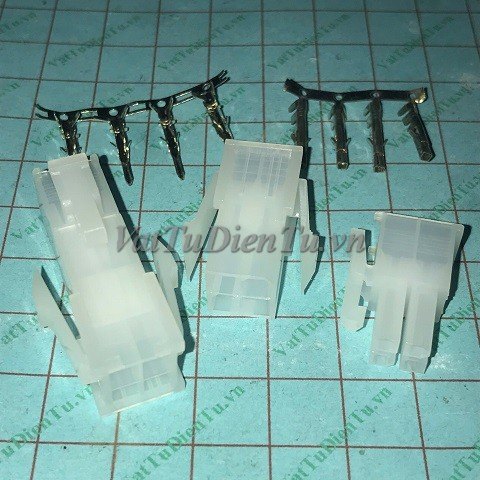 5557 5559 4P Connector 4P 2x2P 4.2mm cả bộ đực+cái+chân cắm sắt (terminal), đầu cắm 4 chân, Jack 4 chân, giắc 4 chân