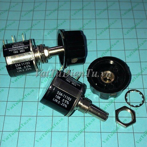 Biến trở 534-1-1 10K 2W VISHAY kèm núm A03