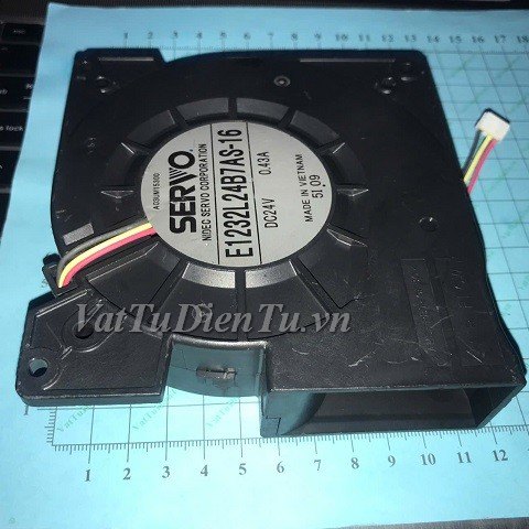 E1232L24B7AS-16 Quạt tản nhiệt 24V 0.43A 118x116x32mm hình sên SERVO 3 dây đầu cắm trắng