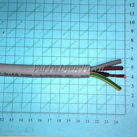 Dây điện 4x4mm² dây cáp 4x4mm² dây cáp điện 4x4mm² CADI-SUN màu ghi nhiều lõi mềm VCTF 4c x 4.0 SQMM Cu/PVC/PVC 300/500V