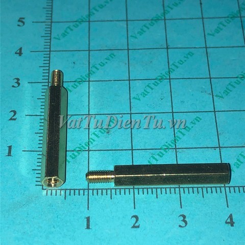 Cọc đồng M3 25+6mm loại đực-cái