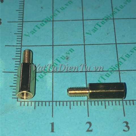 Cọc đồng M3 10+6mm loại đực-cái