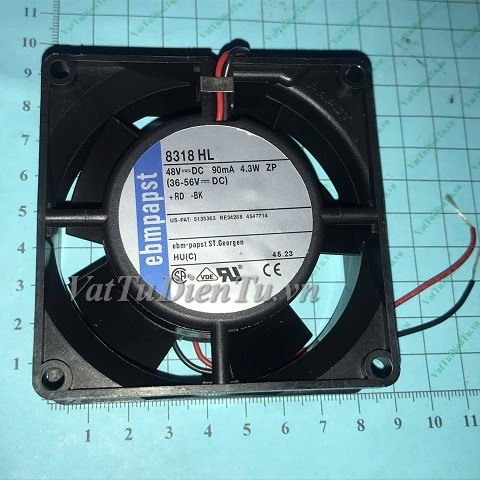 8318HL Quạt tản nhiệt 48V 4.3W 90mA 80x80x32mm Ebmpapst 2 dây