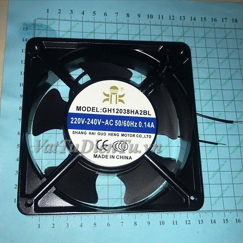 GH12038HA2BL Quạt tản nhiệt 220V 0.14A 120x120x38mm Guoheng 2 dây