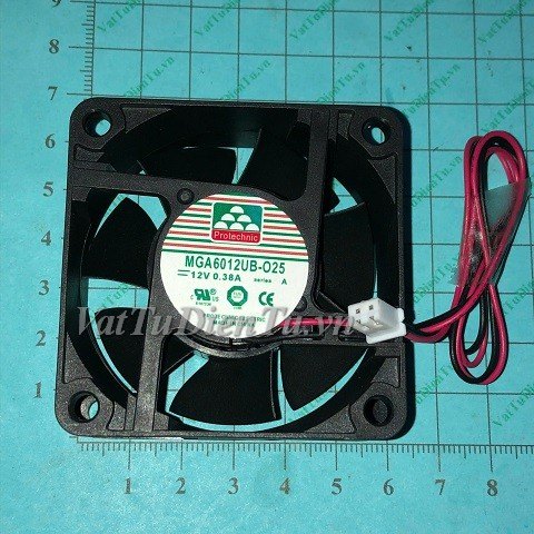 MGA6012UB-O25 Quạt tản nhiệt 12V 0.38A 60x60x25mm MAGIC 2 dây đầu cắm A1
