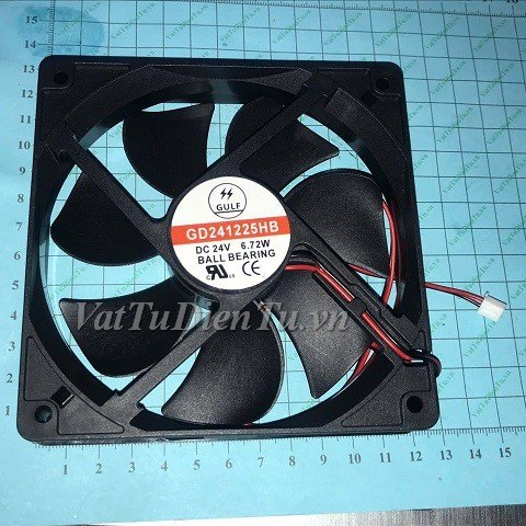 GD241225HS Quạt tản nhiệt 24V 6.72W 120x120x25mm GULF 2 dây đầu cắm A1