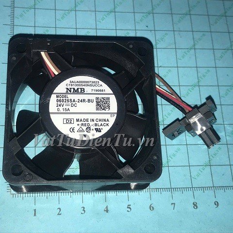 06025SA-24R-BU Quạt tản nhiệt 24V 0.15A 60x60x25mm NMB 4 dây đầu cắm đen