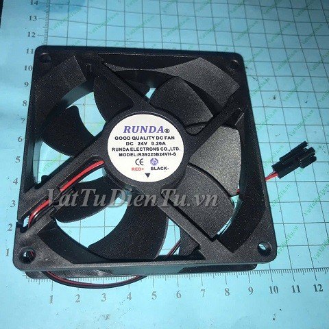 RS9225B24VH-S Quạt tản nhiệt 24V 0.2A 92x92x25mm RUNDA 2 dây đầu cắm E1