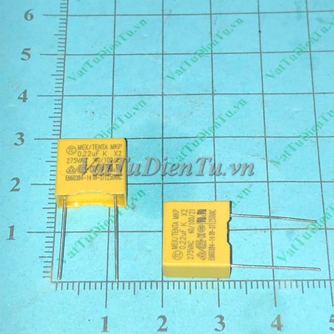 Tụ 0.22uF 275VAC 224K MKP X2 220nF 10mm