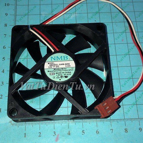 2806GL-04W-B59 Quạt tản nhiệt 12V 0.3A 70x70x15mm NMB 3 dây đầu cắm B2