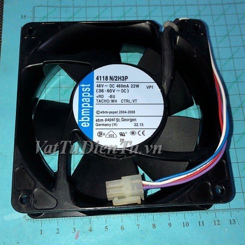4118N/2H3P 4118N 2H3P Quạt tản nhiệt 48V 22W 120x120x38mm Ebmpapst 4 dây đầu cắm trắng