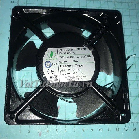M115BA2H Quạt tản nhiệt 200V 0.14A 120x120x38mm MUTUAL MOTOR 2 dây