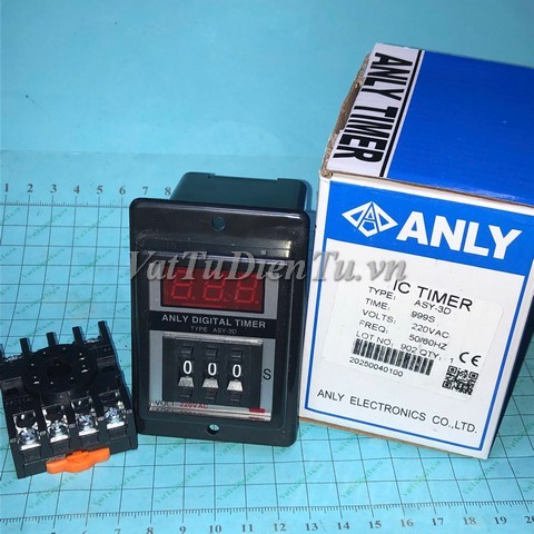 ASY-3D 999S AC220V Rơ le thời gian kèm đế ANLY