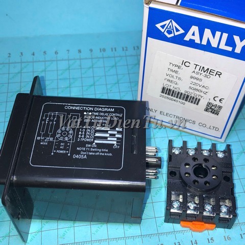 ASY-3D 999S AC220V Rơ le thời gian kèm đế ANLY