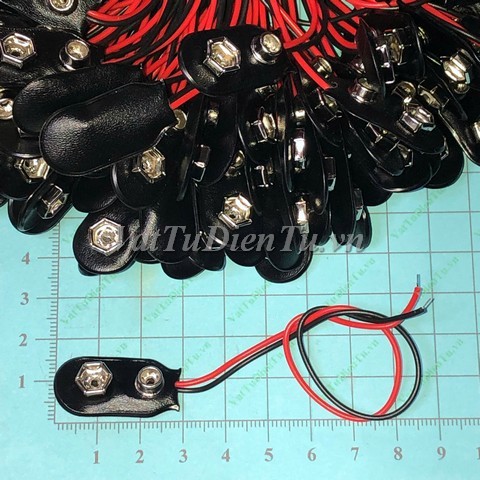 WIRE9V Đầu cắm pin 9V, dây cắm, đầu cắm nguồn pin vuông, dây dài 15cm
