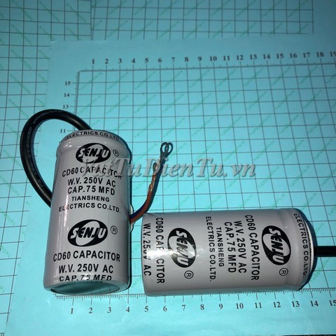 Tụ khởi động tụ CD60 75MFD 250V 75MFD SENJU