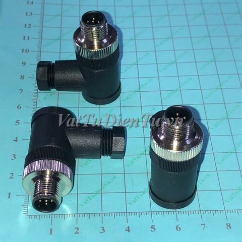M12-5PS Đầu cắm tín hiệu M12 cong 90 độ 5pin đầu đực