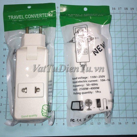 PVN67771 Ổ cắm tường nối dài 180 độ - trắng, Maxgepc Ổ Cắm Điện Du Lịch 4 Trong 1 Xoay 180 Độ, Adapter Di Động Chuyển Đổi Nguồn Mới