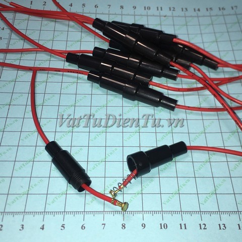 Vỏ bảo vệ cầu chì, vỏ cầu chì thủy tinh 6X30MM có dây, dài 20cm