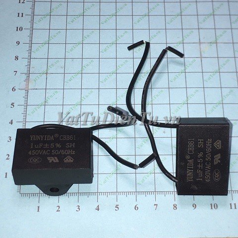 Tụ quạt CBB61 1uF 450VAC 1uF450V1uF 2 dây
